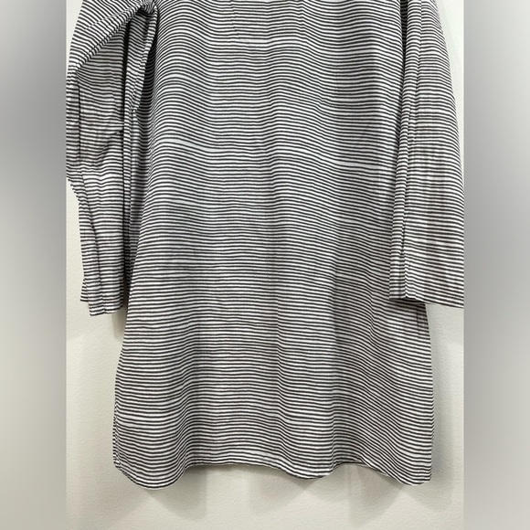 SeeDesign Women's Striped Gray and White Dress Long Sleeve Summer Cotton Size L - Picture 14 of 16